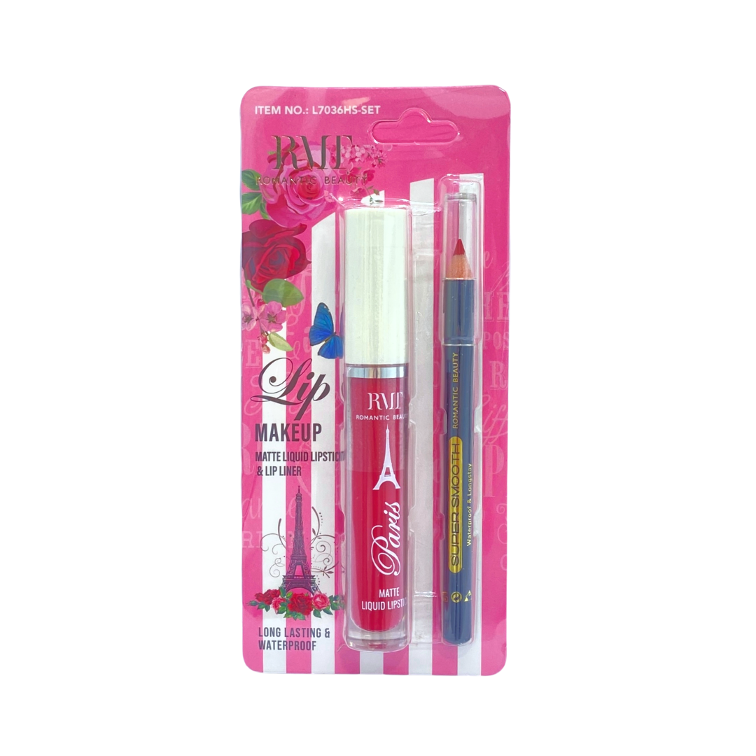 Paris Lip Kit Liquid Matte Lipstick and Lip Liner